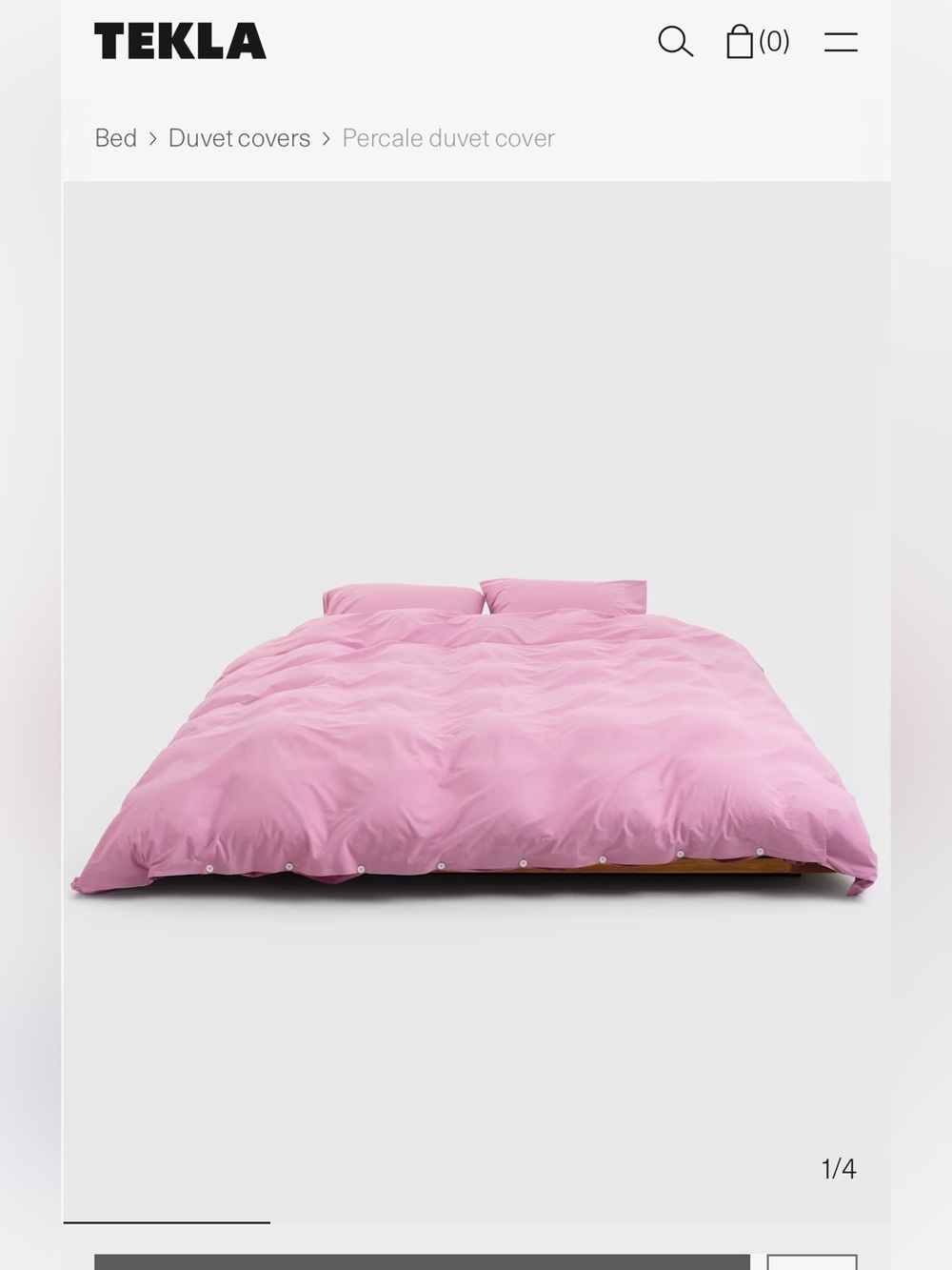 Soft Pink Percale Duvet Cover Set